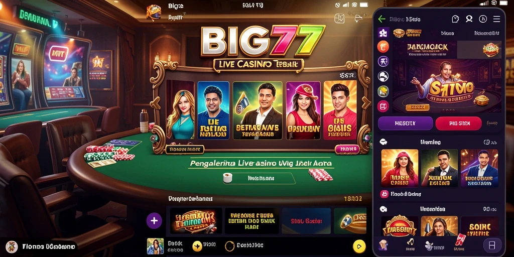 Tampilan gameplay yang menarik dari aplikasi Live Casino BIG77.