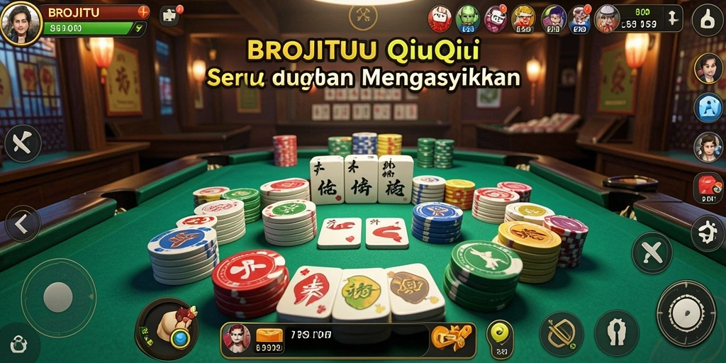 Screenshot gameplay BROJITU menampilkan aksi seru permainan QiuQiu.