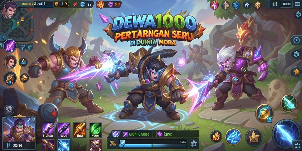 Screenshot menunjukkan pertarungan seru di arena DEWA1000.