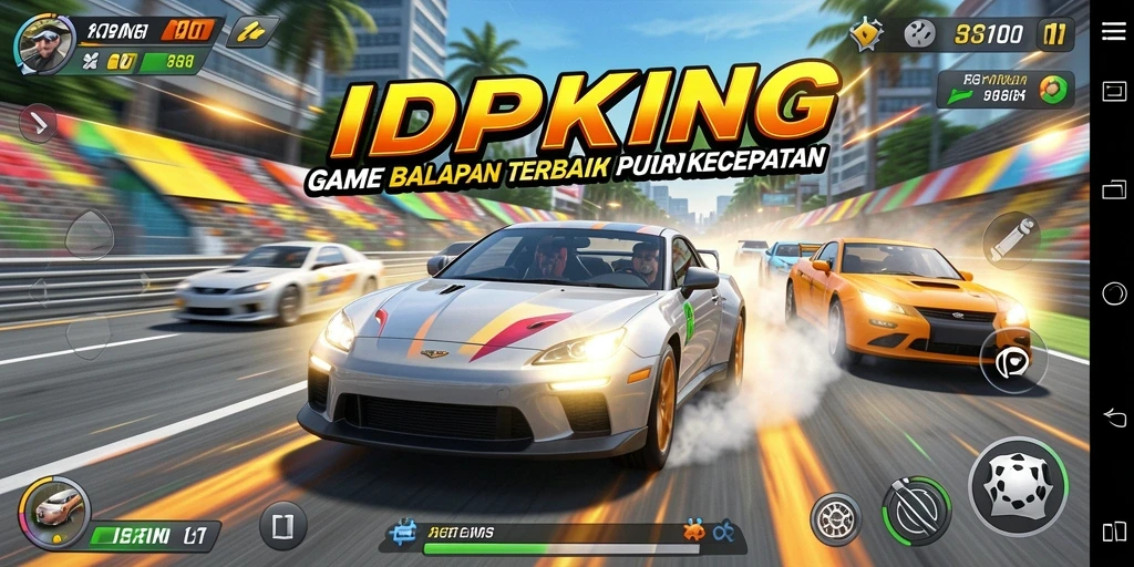 Gameplay seru balapan mobil di IDPKING dengan grafik menakjubkan.