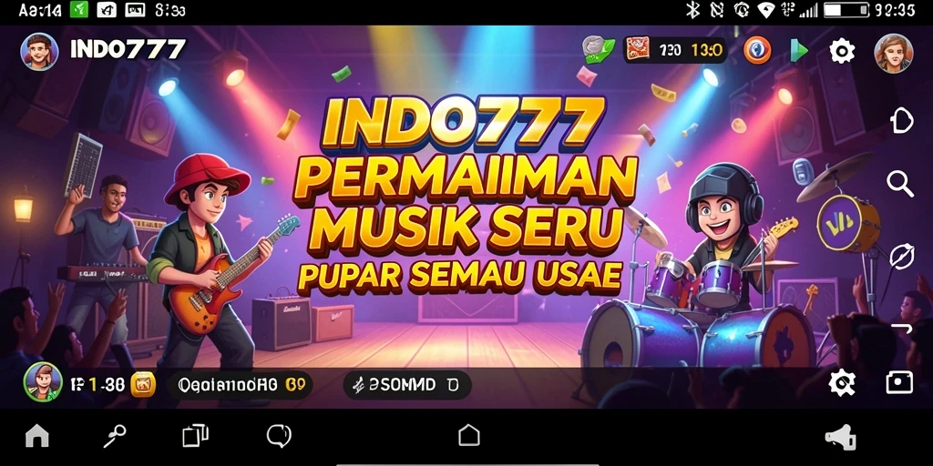 Tampilan gameplay INDO777 dengan musik yang menarik dan tantangan seru.