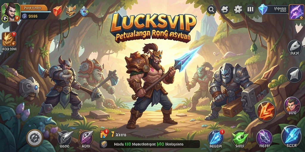Screenshot utama LUCKSVIP menampilkan aksi pertempuran yang menegangkan dan karakter yang dinamis.