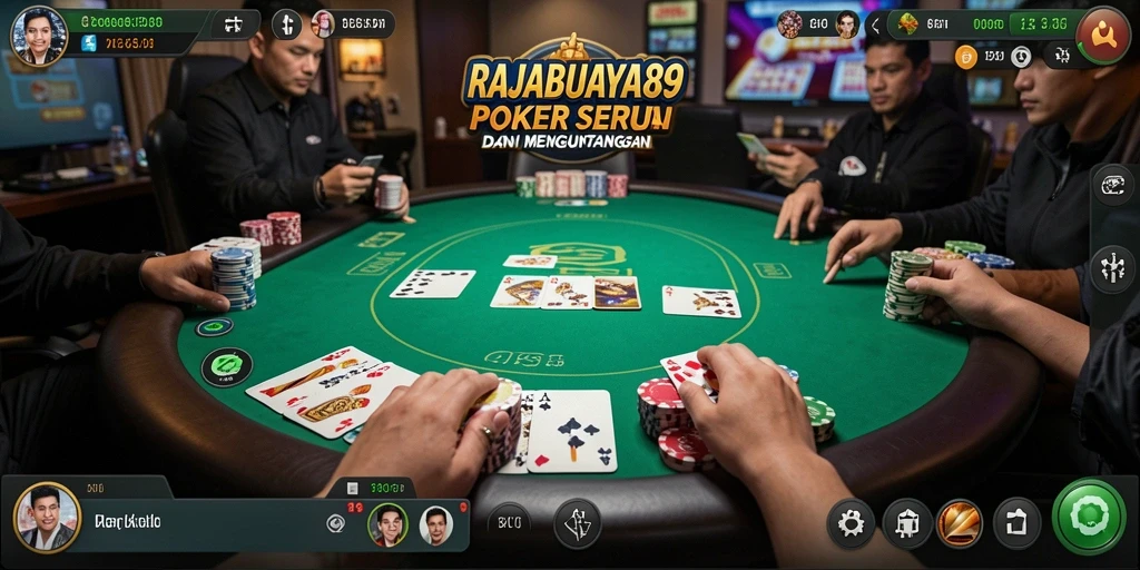 Tampilan gameplay poker yang menarik dan interaktif di RAJABUAYA89.