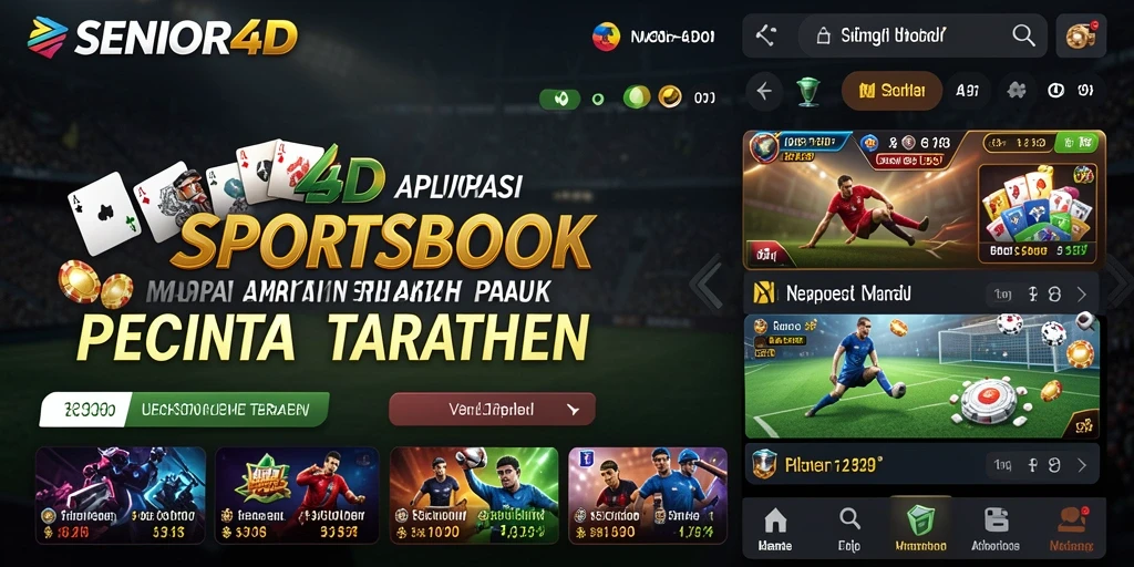 Tampilan screenshot SENIOR4D menampilkan fitur taruhan sportsbook yang menarik.